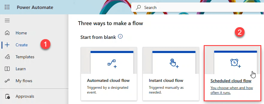 Figure 5.1.1. Creating a new flow