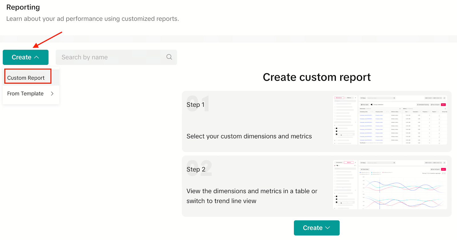 crear informe personalizado