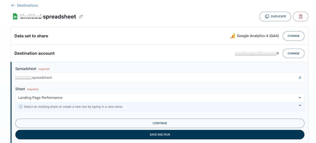 Destination settings (GS)