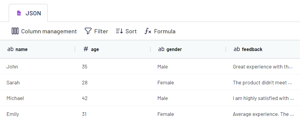 json zu excel transformieren