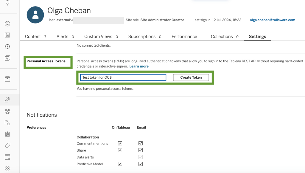 13. Where do I get my Tableau access token copy