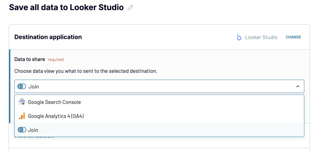 In the Data to share field, select the joined dataset (Join)