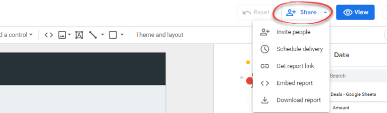 Figure 5.1. Partager un rapport ou un tableau de bord de Looker Studio