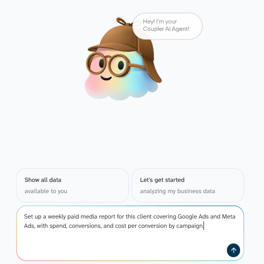ai agent request marketing agency reporting