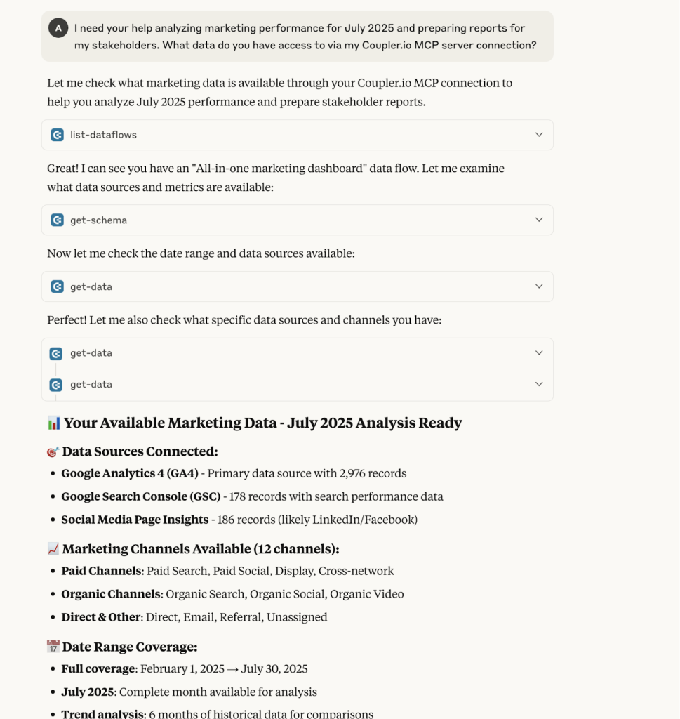 Conversational analytics (Supermetrics alternative)