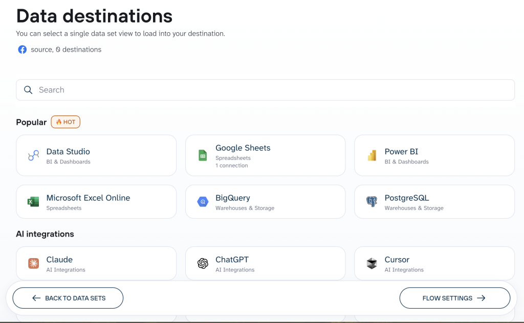 Coupler.io data destinations