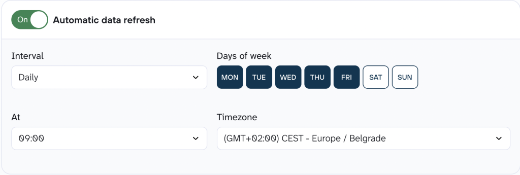 Coupler.io automatic data refresh