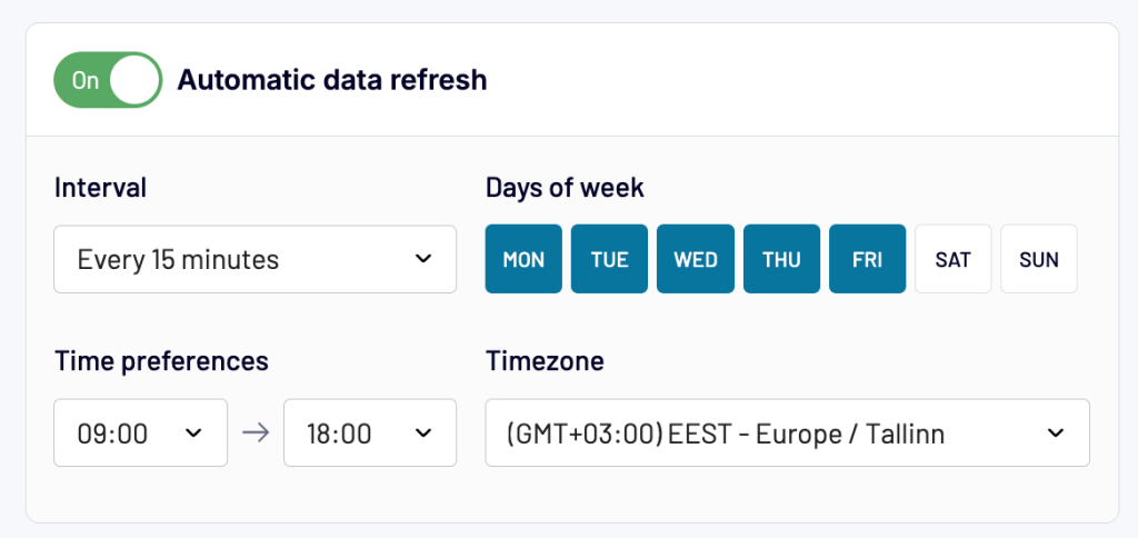 automatic data refresh