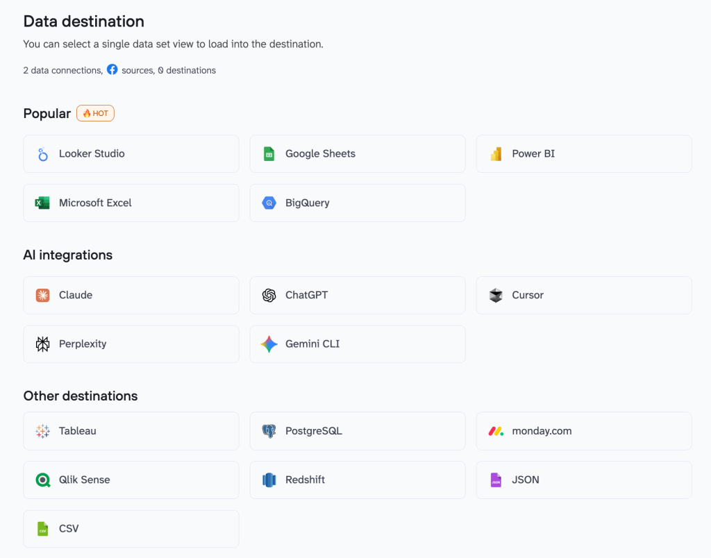 data destinations