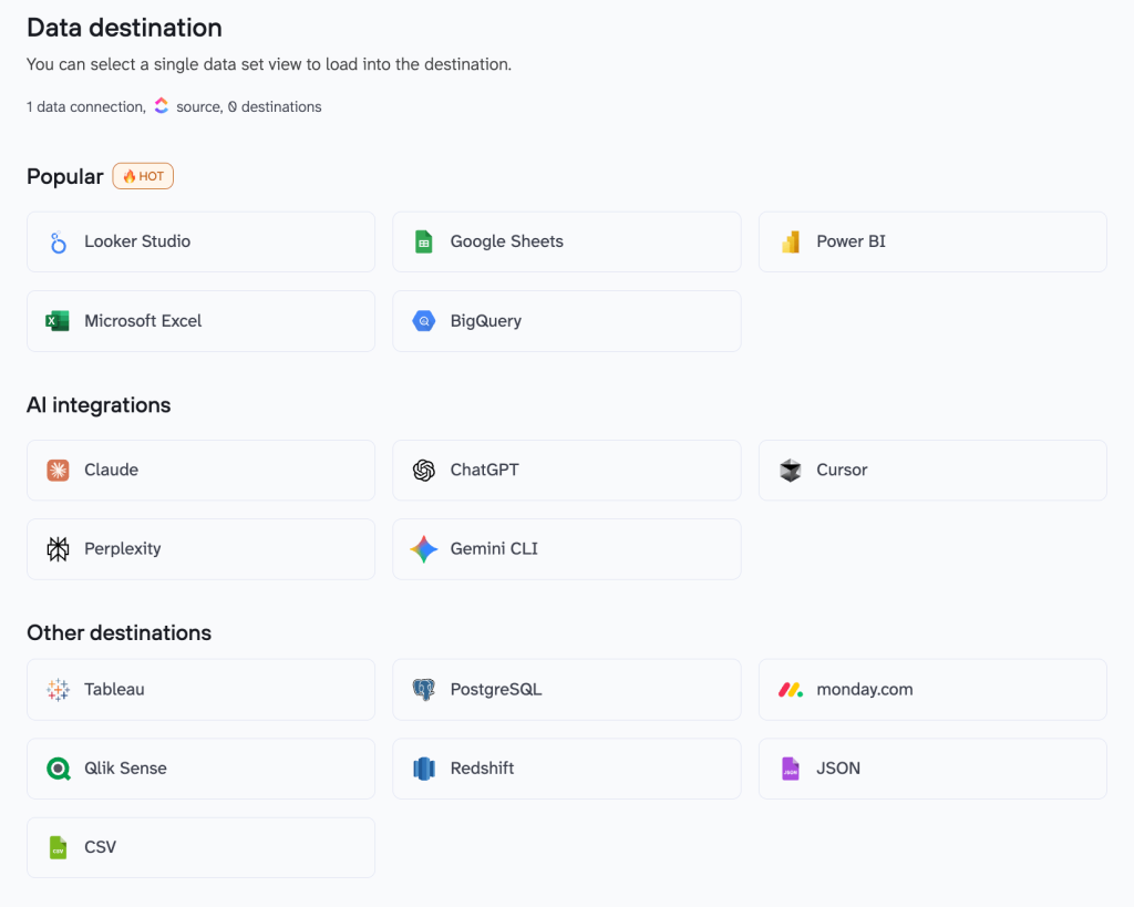 data destinations