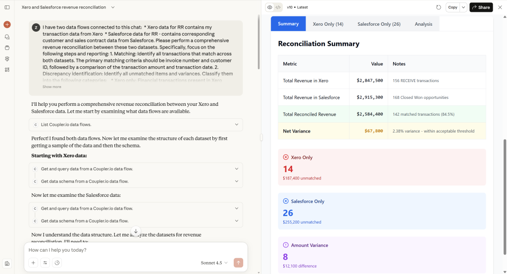Revenue reconciliation ai