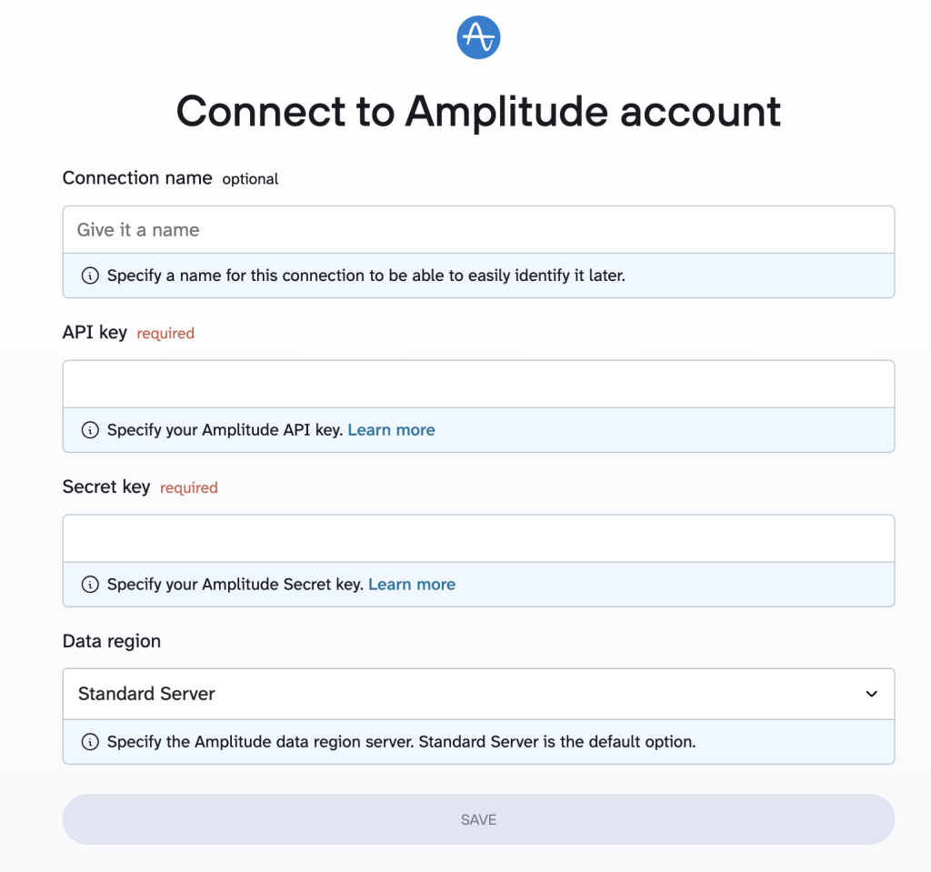 connect to amplitude account