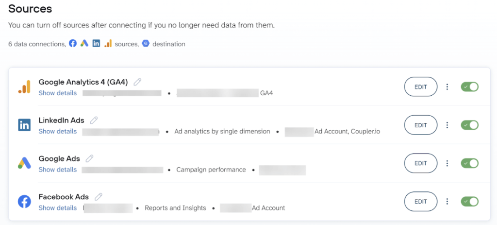Coupler.io Data sources