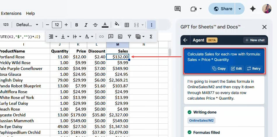 GPT for Sheets AI Agent