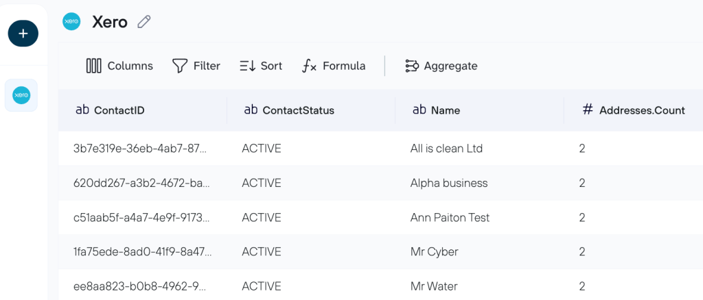 2. Xero (data sets)