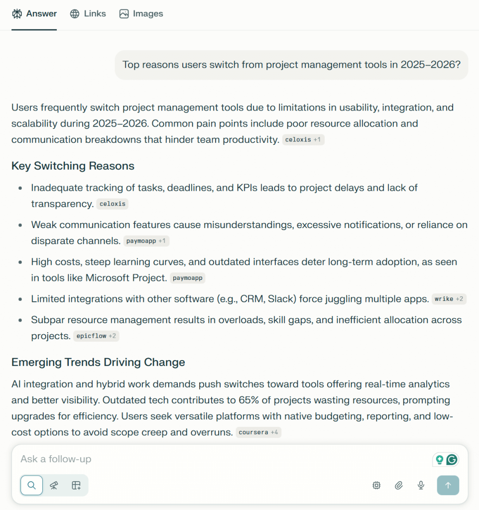 Top reasons users switch 2