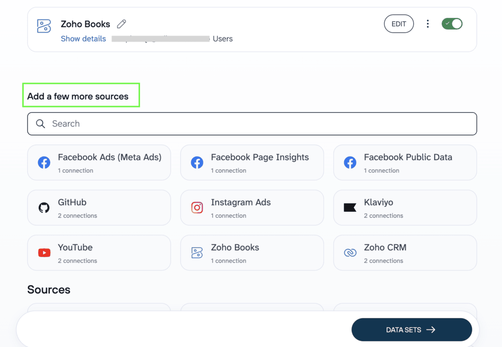 Adding additional data sources in Coupler.io