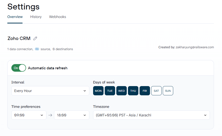 Data scheduling in Coupler.io