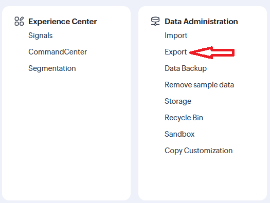 Zoho CRM export
