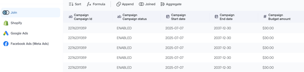 use case 1 data set