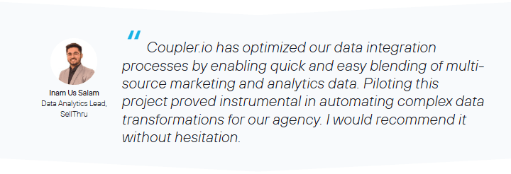 Coupler.io a client testimony
