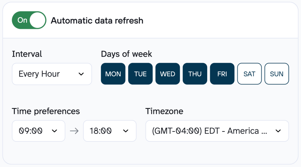 Setting up an automatic data refresh in Coupler.io