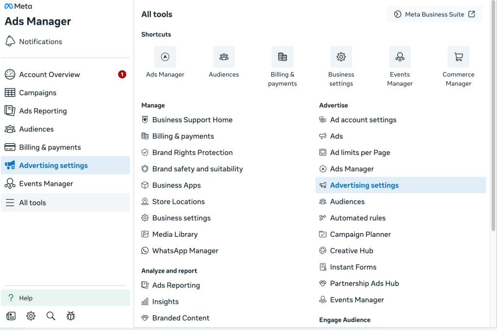 ads manager