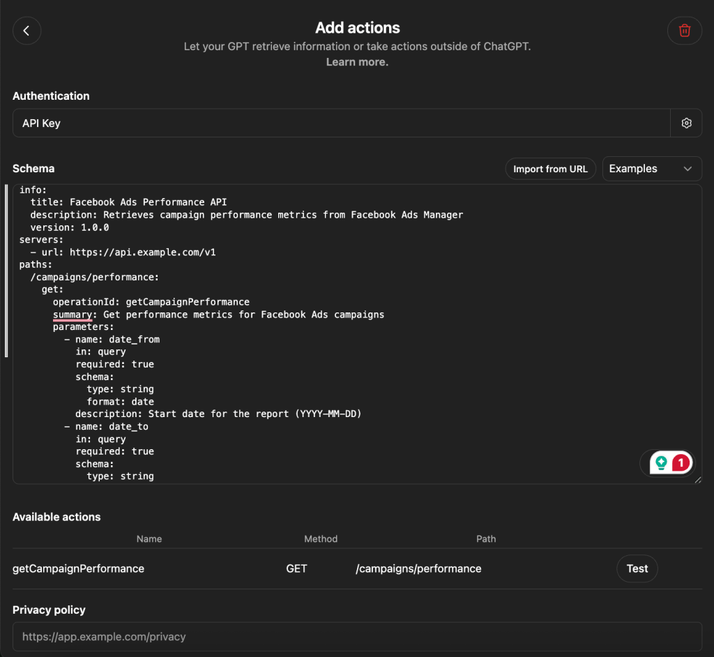 api actions