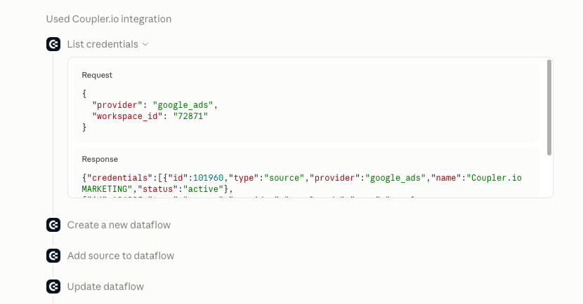 set up data flow coupler claude