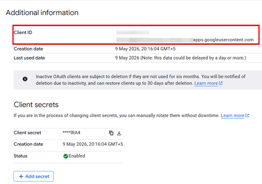 generating ga4 oauth client id