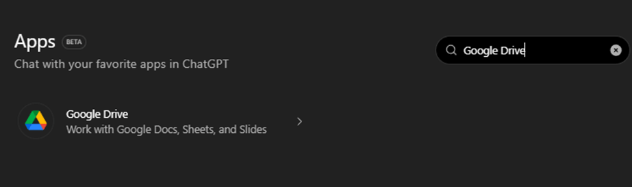 connecting chatgpt with google drive