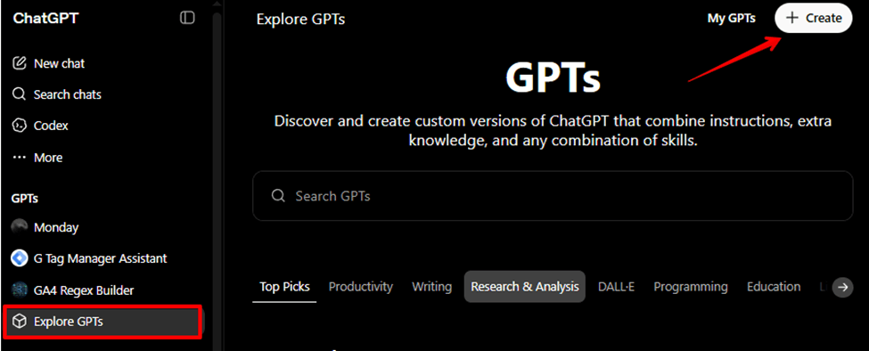 how to create a custom gpt for ga4 analysis