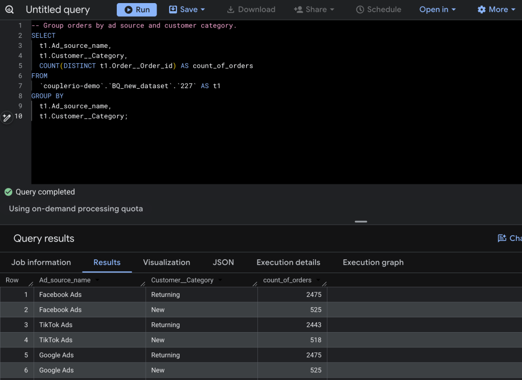 BigQuery SQL