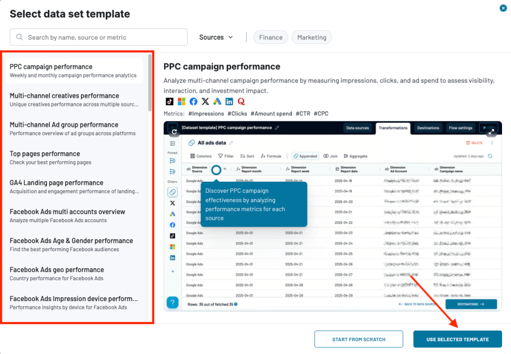 coupler dataset templates