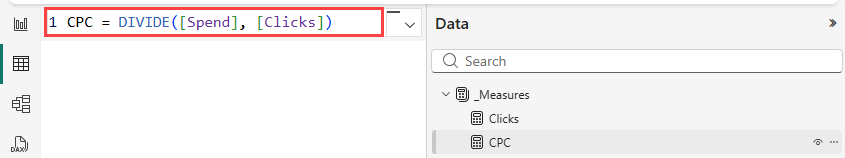 Creating a measure using DAX