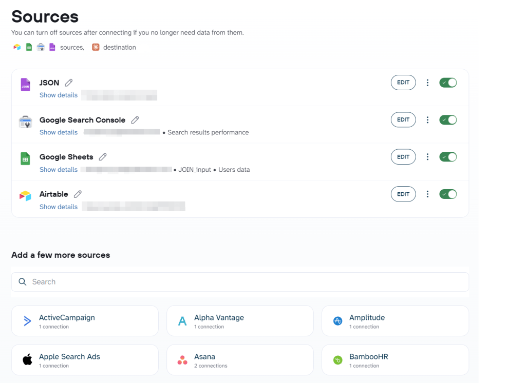 json source coupler.io multiple