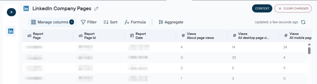 Previewing LinkedIn public data in Coupler.io