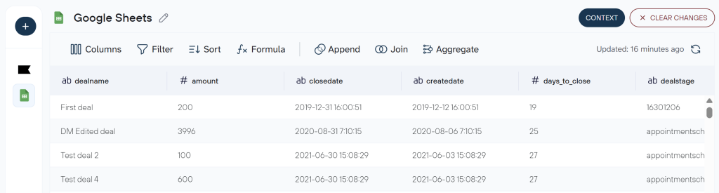 google sheets data set coupler
