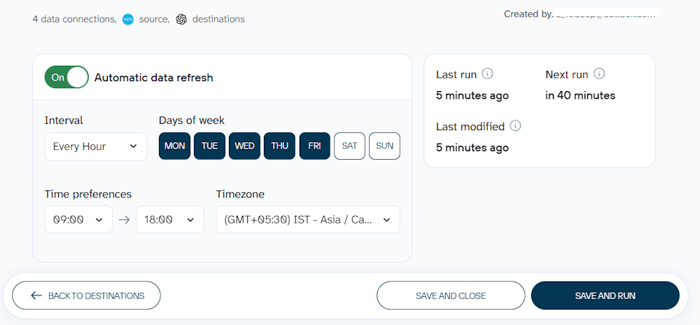 Schedule refresh Xero