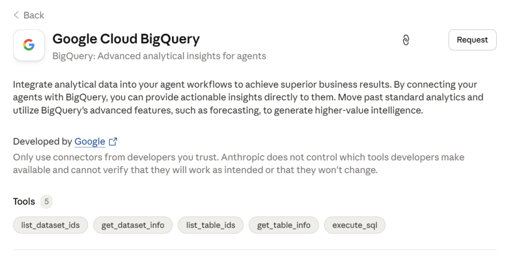 bigquery claude connector
