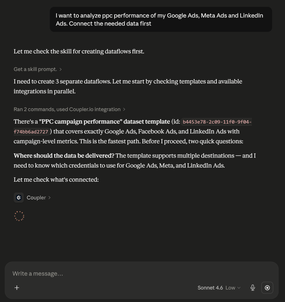 create data flows claude