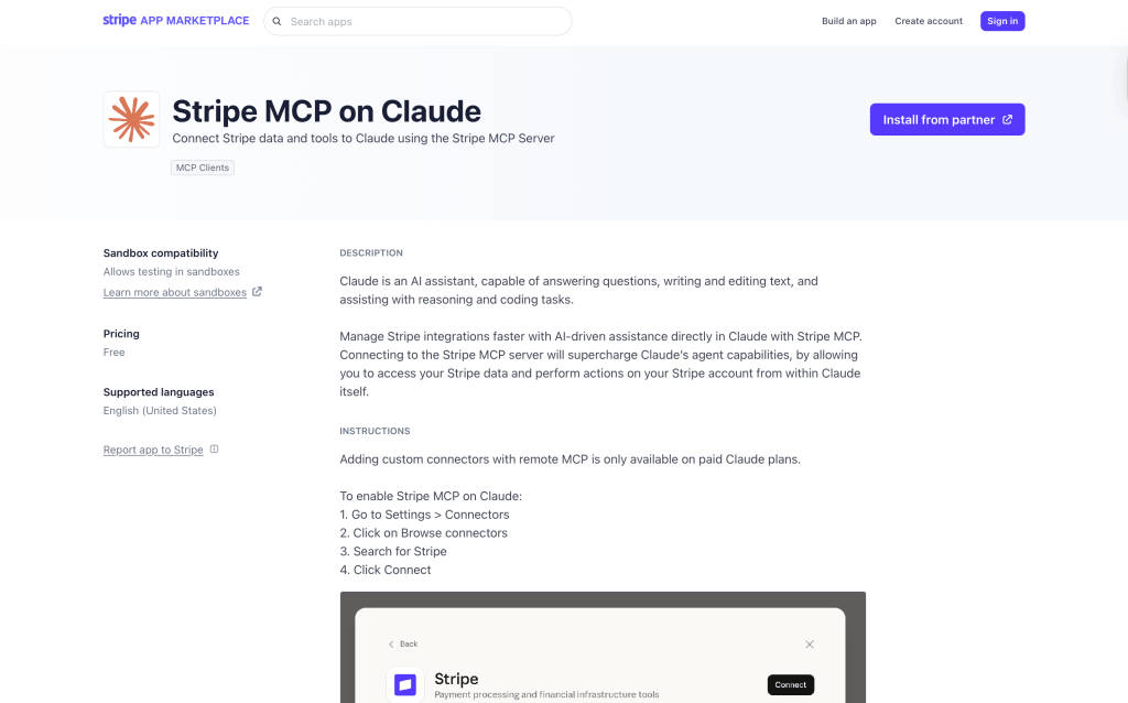 stripe claude connector