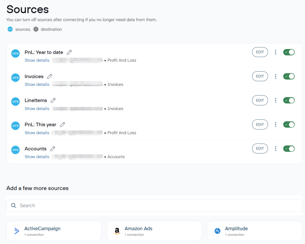 xero multiple sources coupler