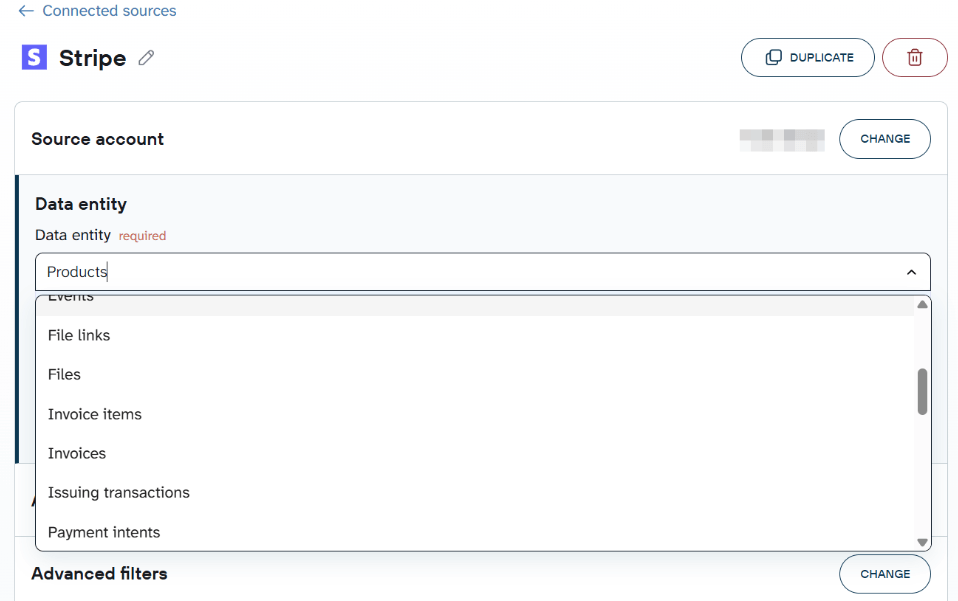 Stripe as data source
