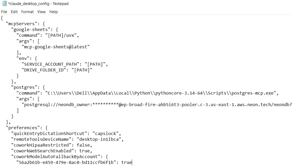 CLaude JSON config