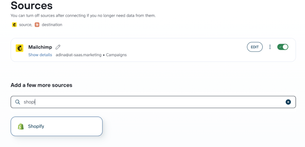 blend mailchimp data with shopify using coupler