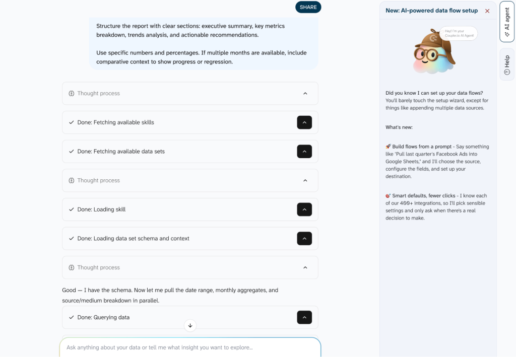 claude ai agent conversational ecommerce analytics