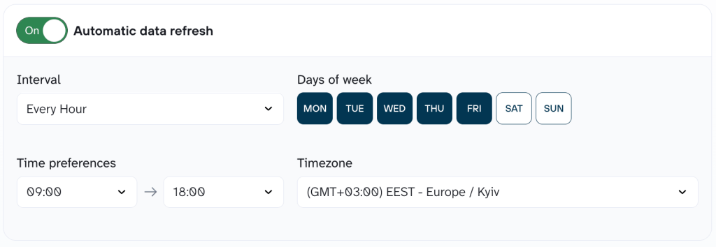 Refresh schedule
