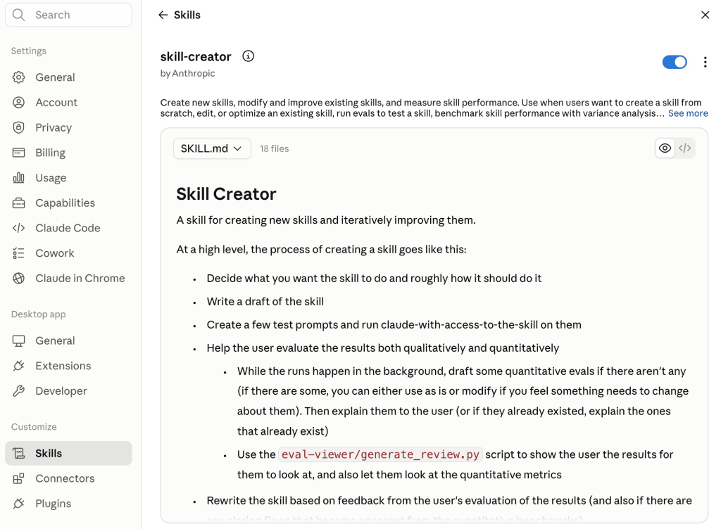 claude skill creator enable