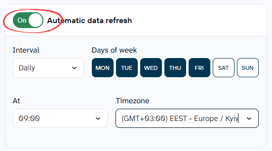 etting up an automatic refresh schedule